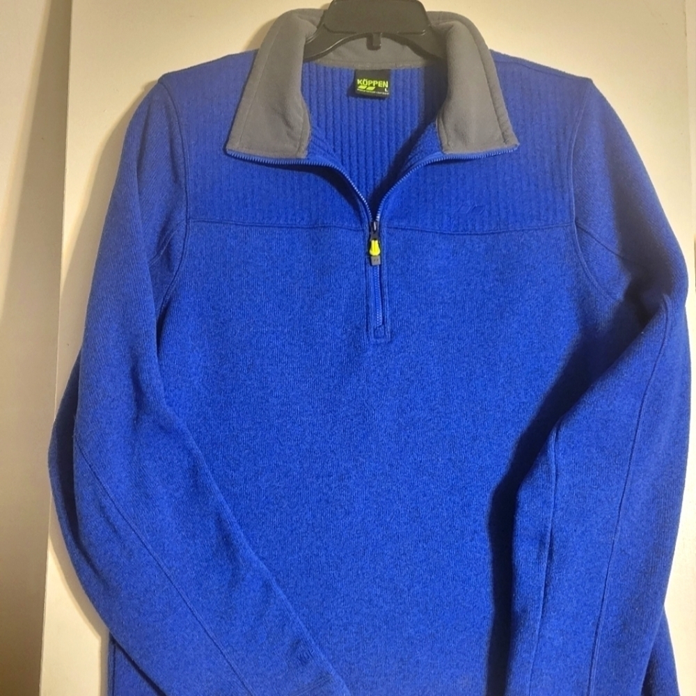 Koppen Large‎ blue 1/4 zip fleece pullover